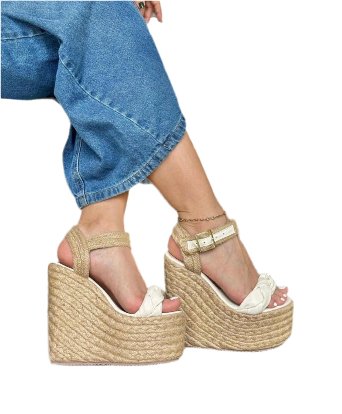 Tacones Plataforma Alta de Yute – Estilo Verano Elegante
