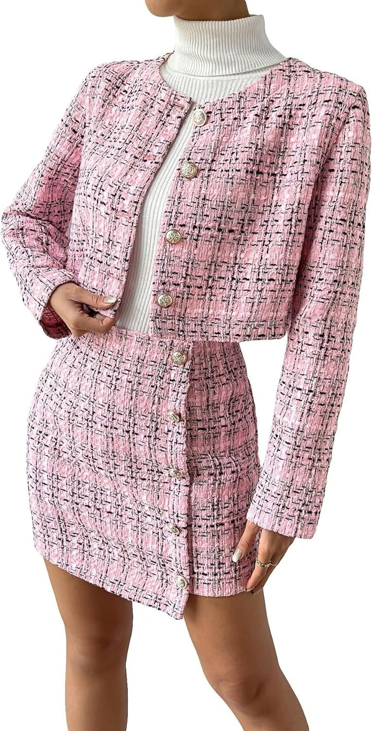 Conjunto Tweed Rosé Elegance