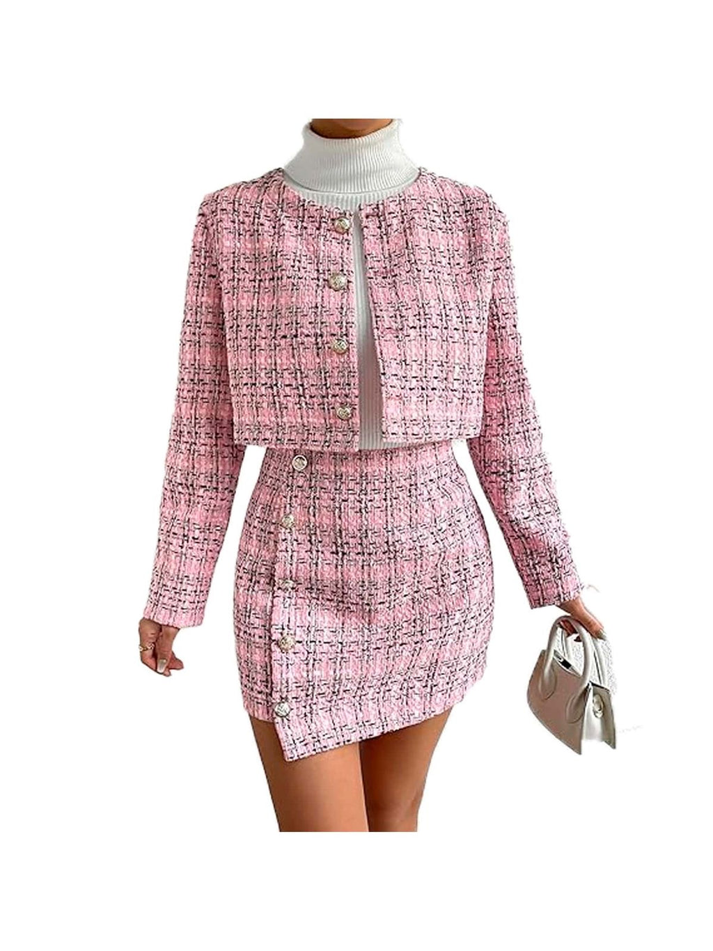 Conjunto Tweed Rosé Elegance