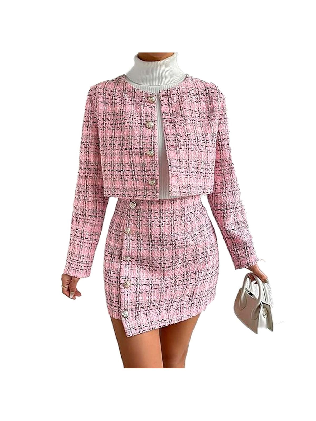Conjunto Tweed Rosé Elegance