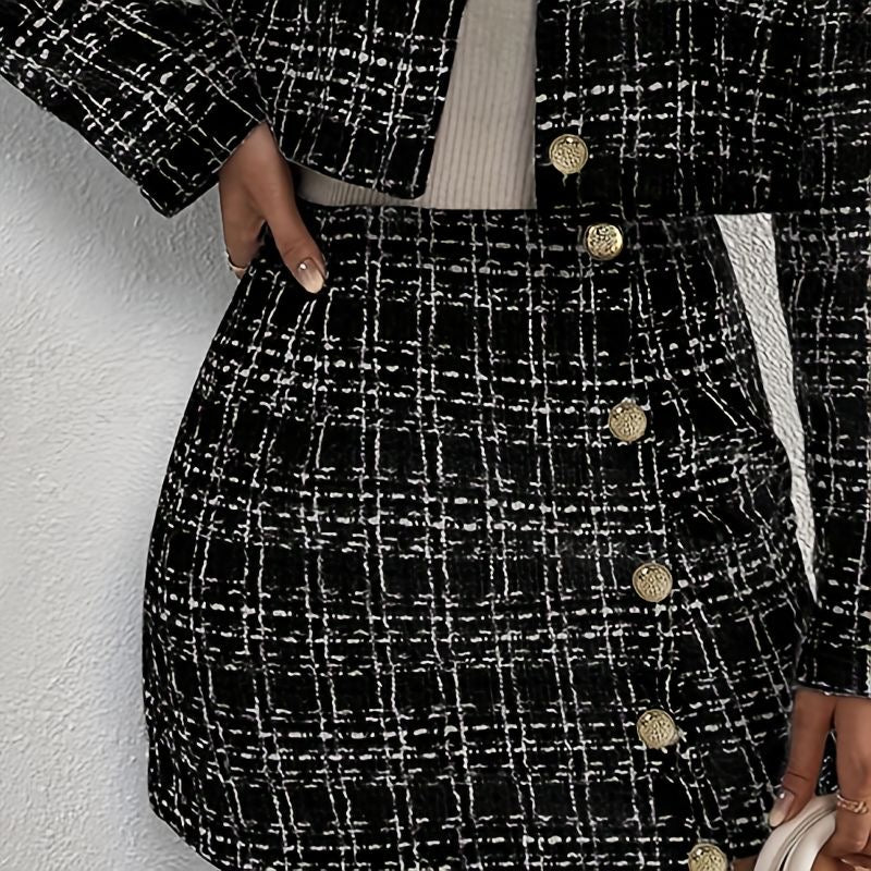 Conjunto Tweed Noir Elegance