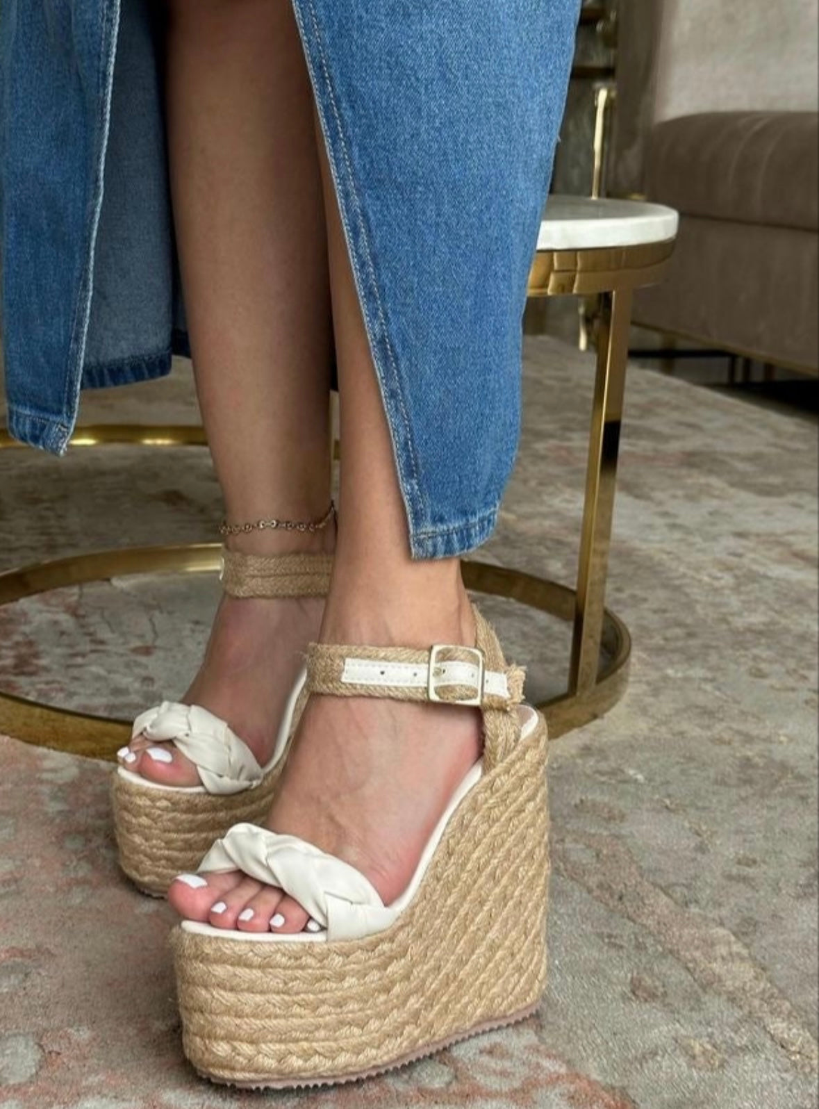 Tacones Plataforma Alta de Yute – Estilo Verano Elegante